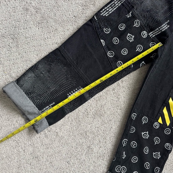 Finesse Jacko Jeans Size XL Black Smiley Patchwork - Picture 11 of 14